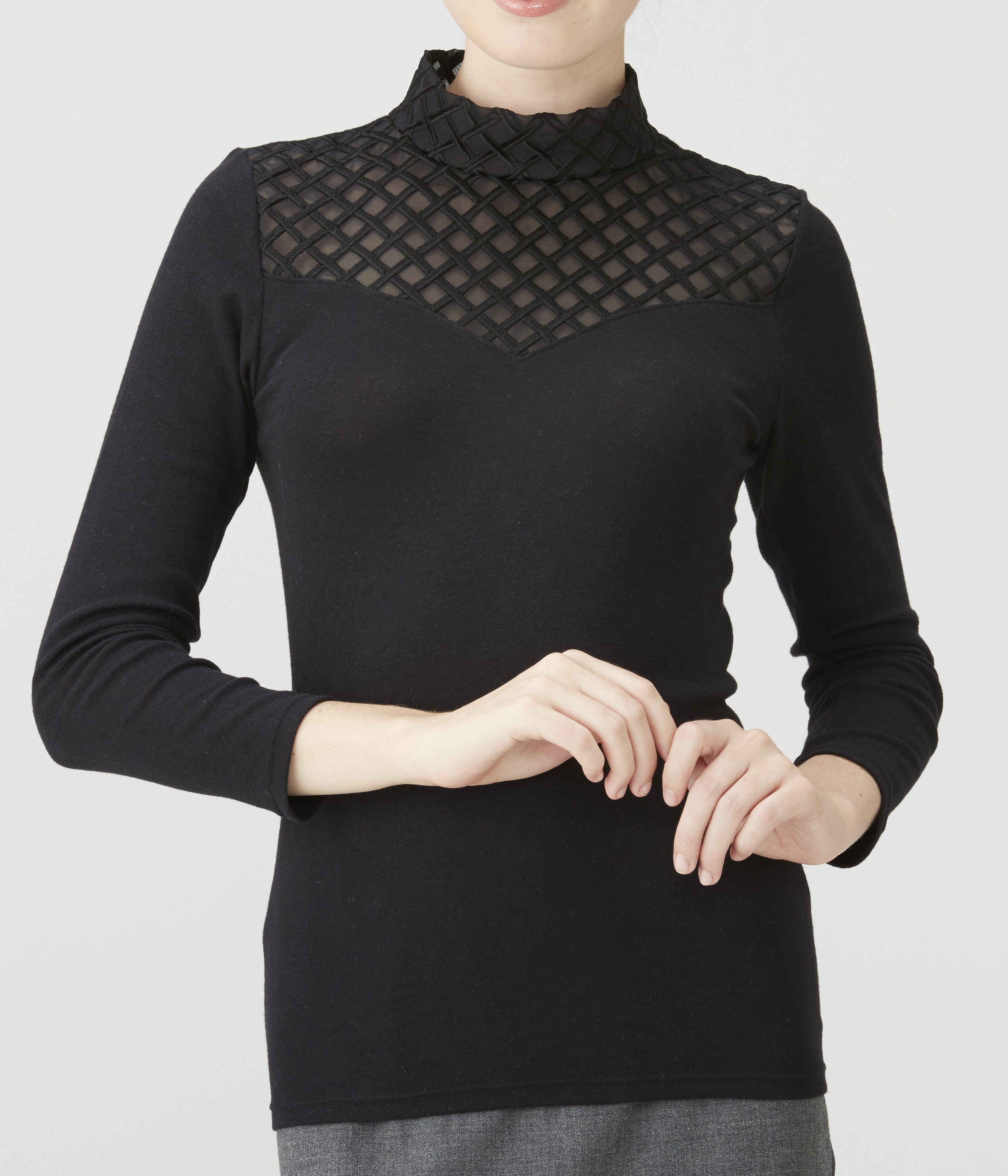 【未使用品】メディマ　ラフィンティシルク　レース付８分袖インナー　Mサイズ LAFINTY SILK FASHION（ラフィンティシルクファッション） | anul